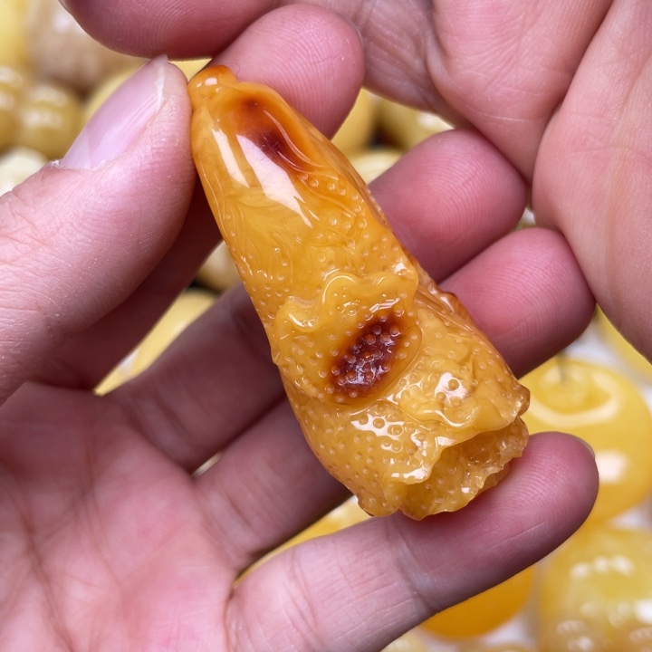 裸石蜜蜡未镶嵌蜜蜡白花吊坠