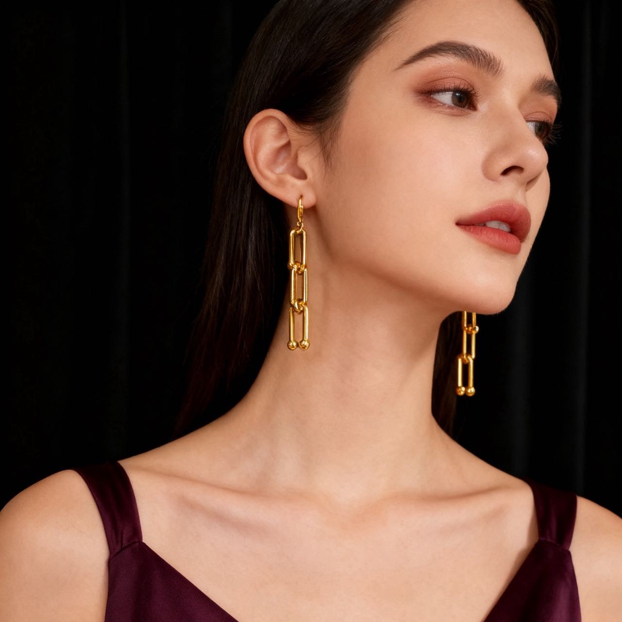 铜合金耳饰  ks4018义乌一手发货耳环金色气质时尚简约