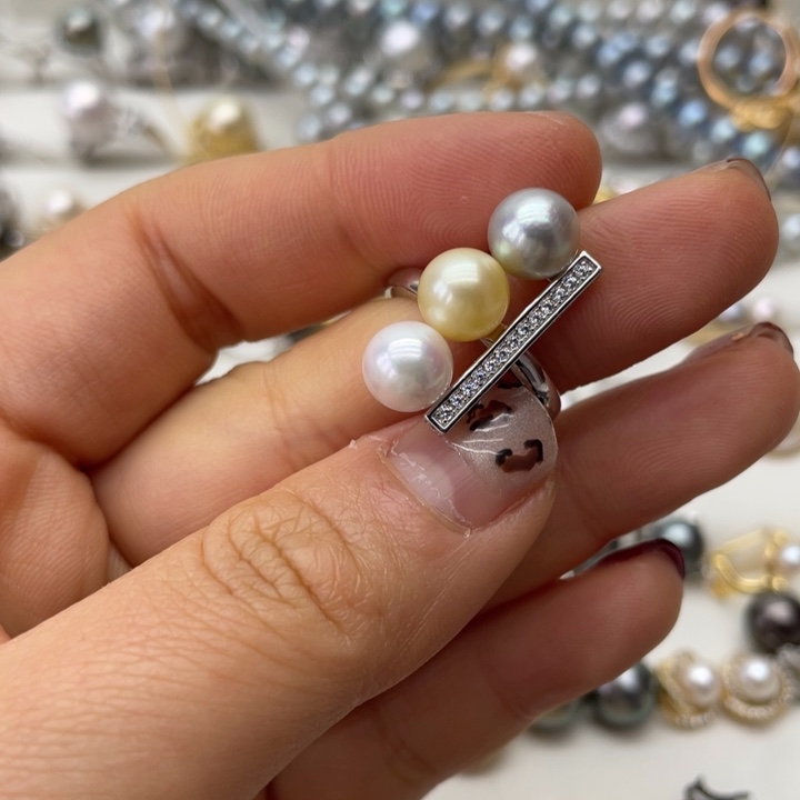 海水珍珠戒指银S925镶嵌