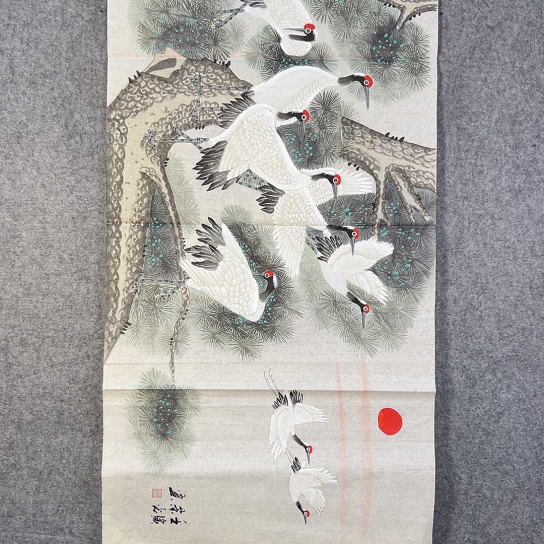 国画918 花鸟在树丛的顶端鸣叫叫声响