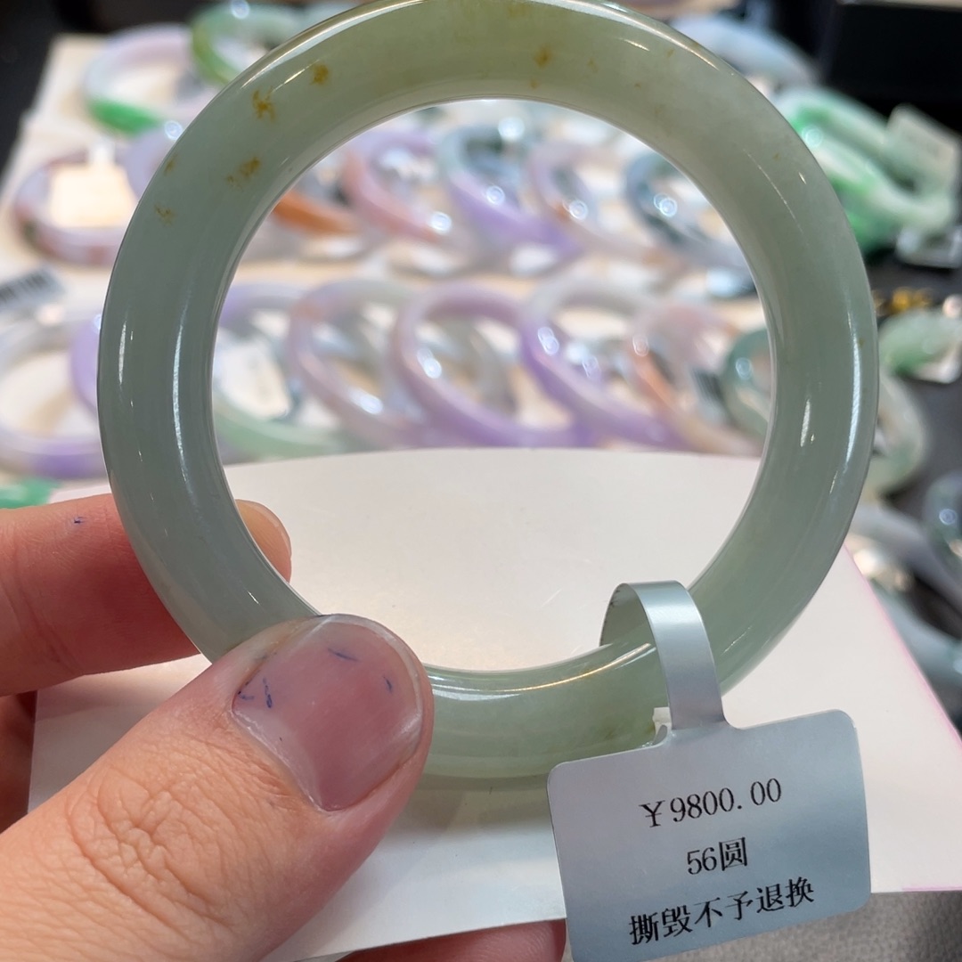 翡翠未镶嵌手镯177号 56圆条