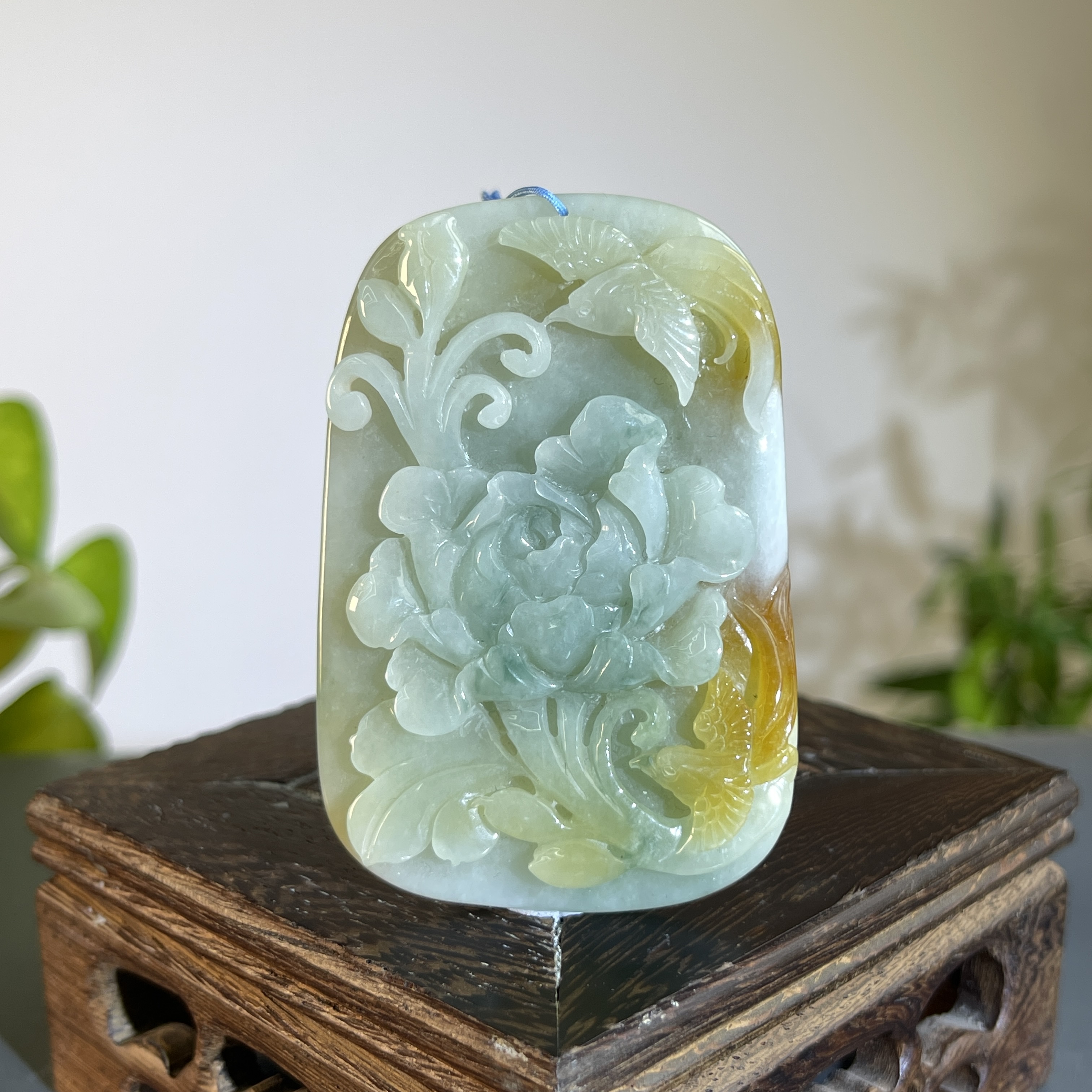 JXW14-83 天然缅甸A货翡翠  花开富贵