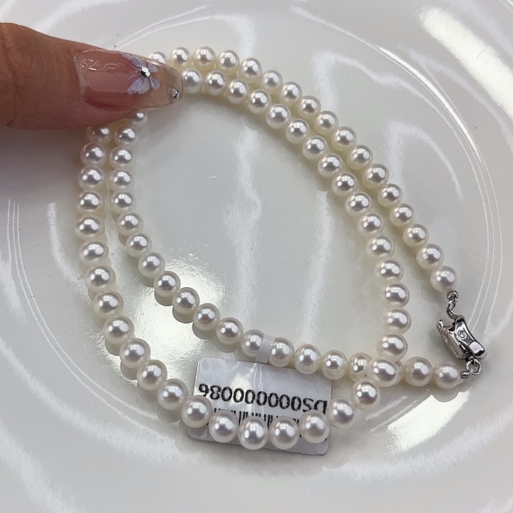 淡水珍珠颈饰银S925镶嵌卡5.6极光冷白高品