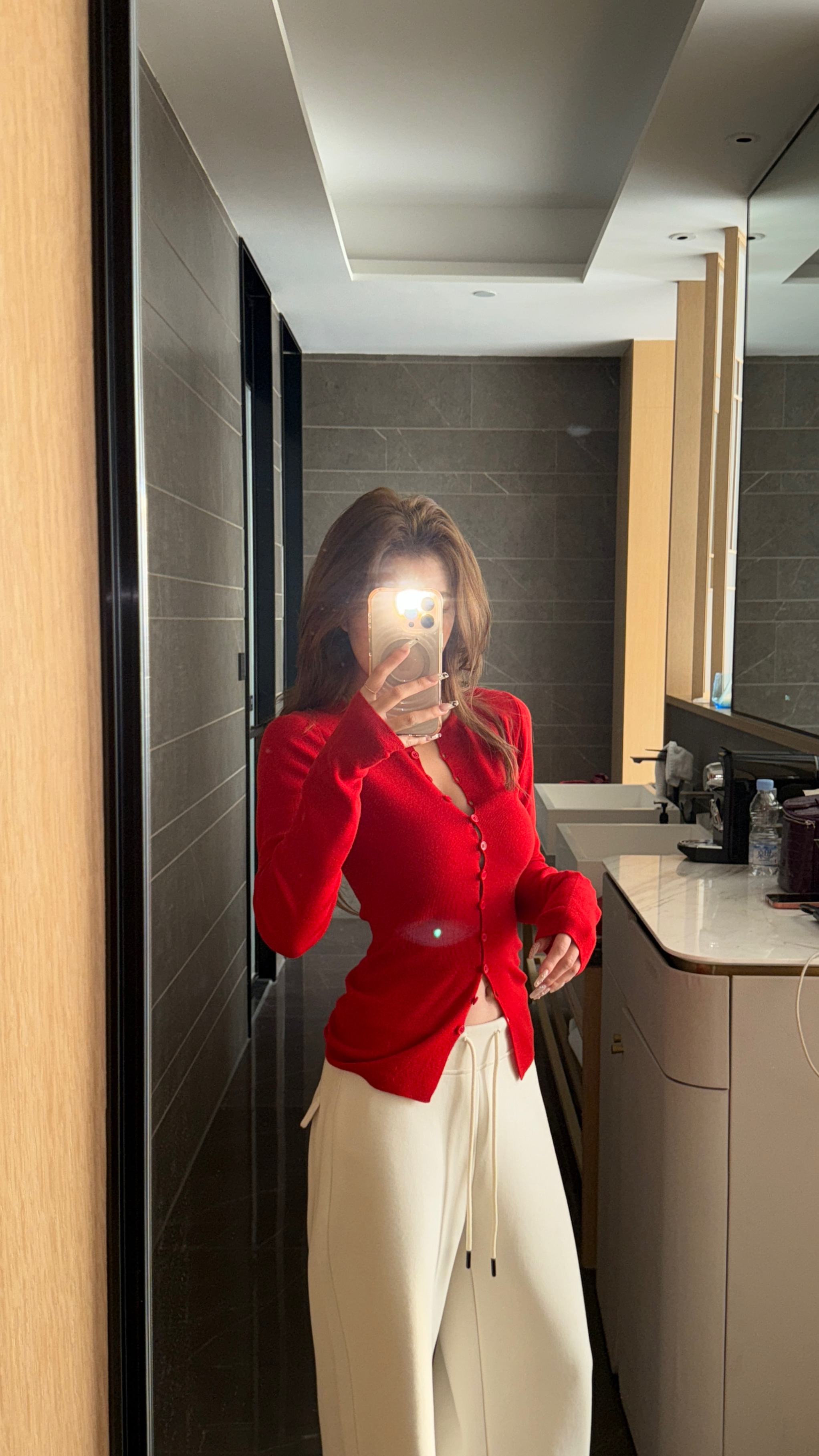 【Glozzzz】圣诞氛围 抗起球羊毛针织衫薄冬长袖V领纯欲风881122-1