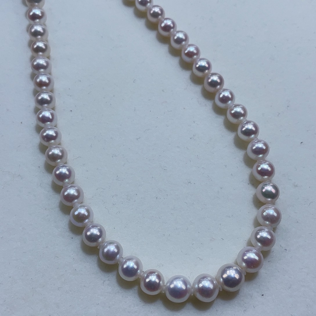 淡水珍珠银S925镶嵌颈饰6.5-7.5mm正圆极光炫彩无暇