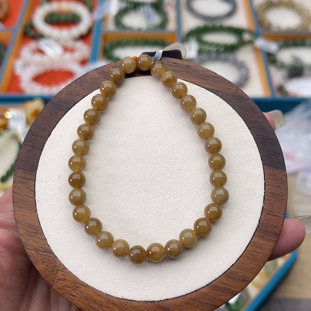 和田玉未镶嵌手串A4卡6