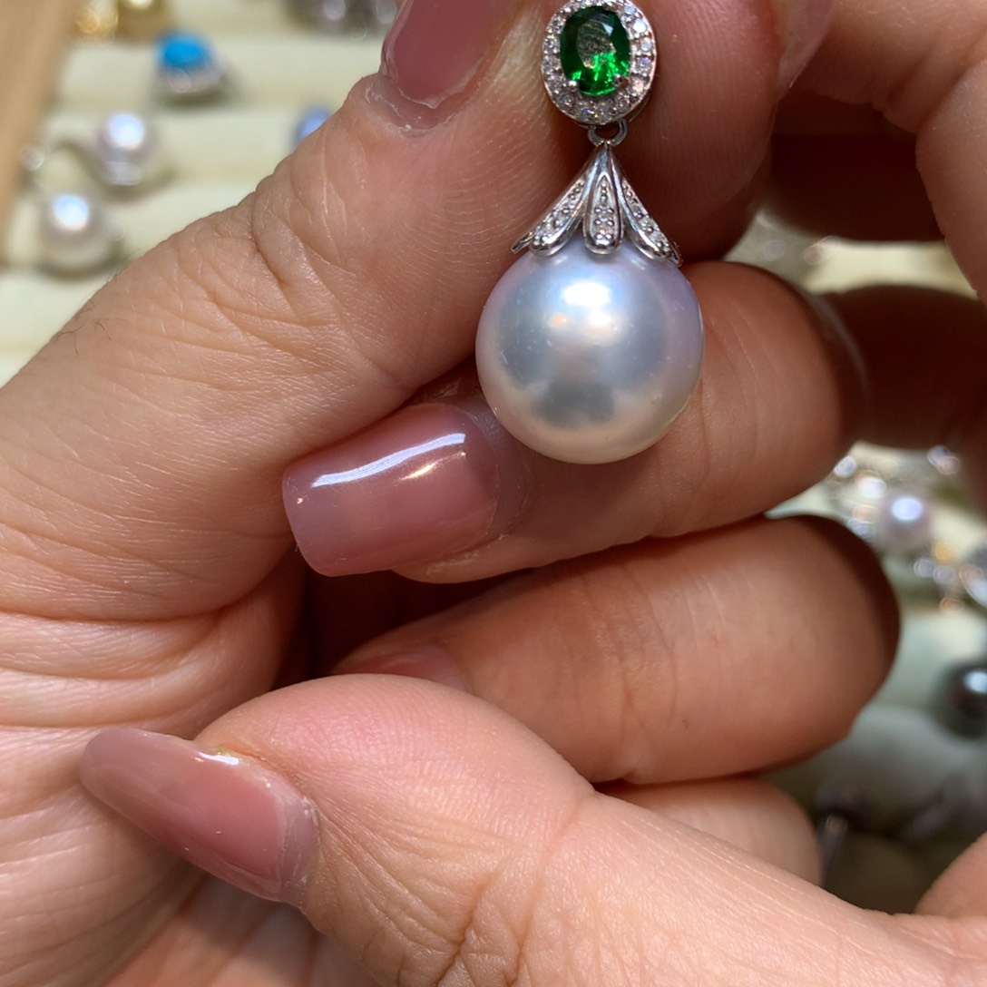 海水珍珠颈饰银S925镶嵌