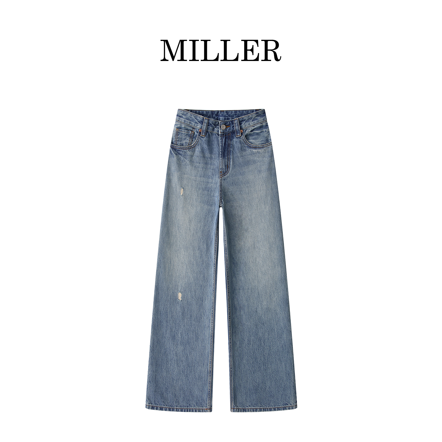MILLER [梨落]日本进口面料薄款阔腿裤牛仔裤-5016