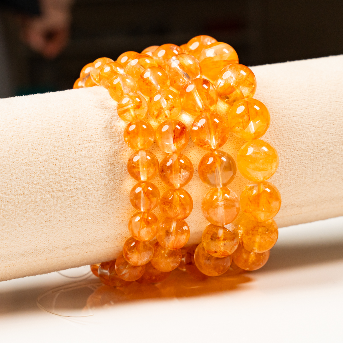 WJ0003金狮胶花水晶手串（天然珠宝多样性发其一）