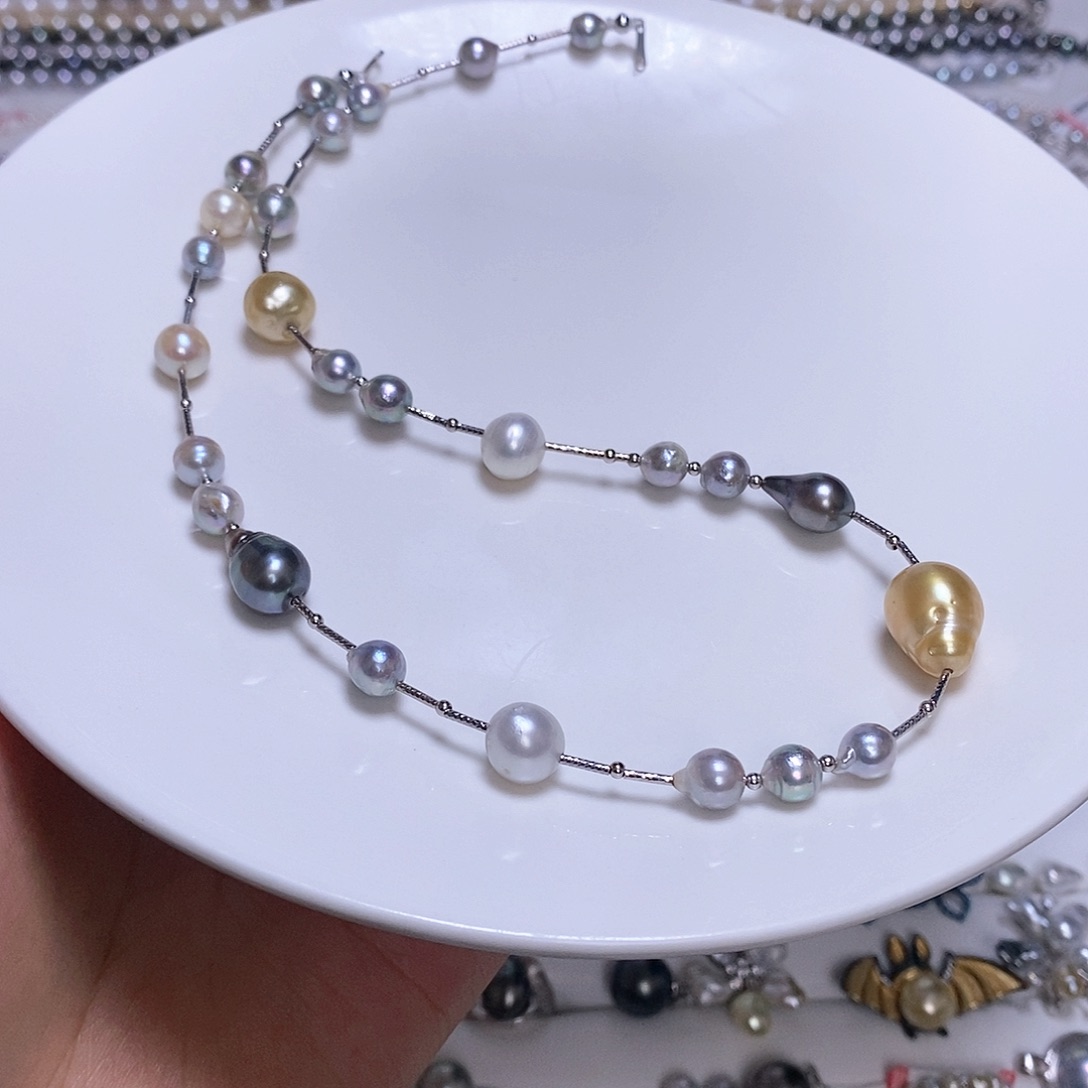 海水珍珠颈饰18K金镶嵌洗****难