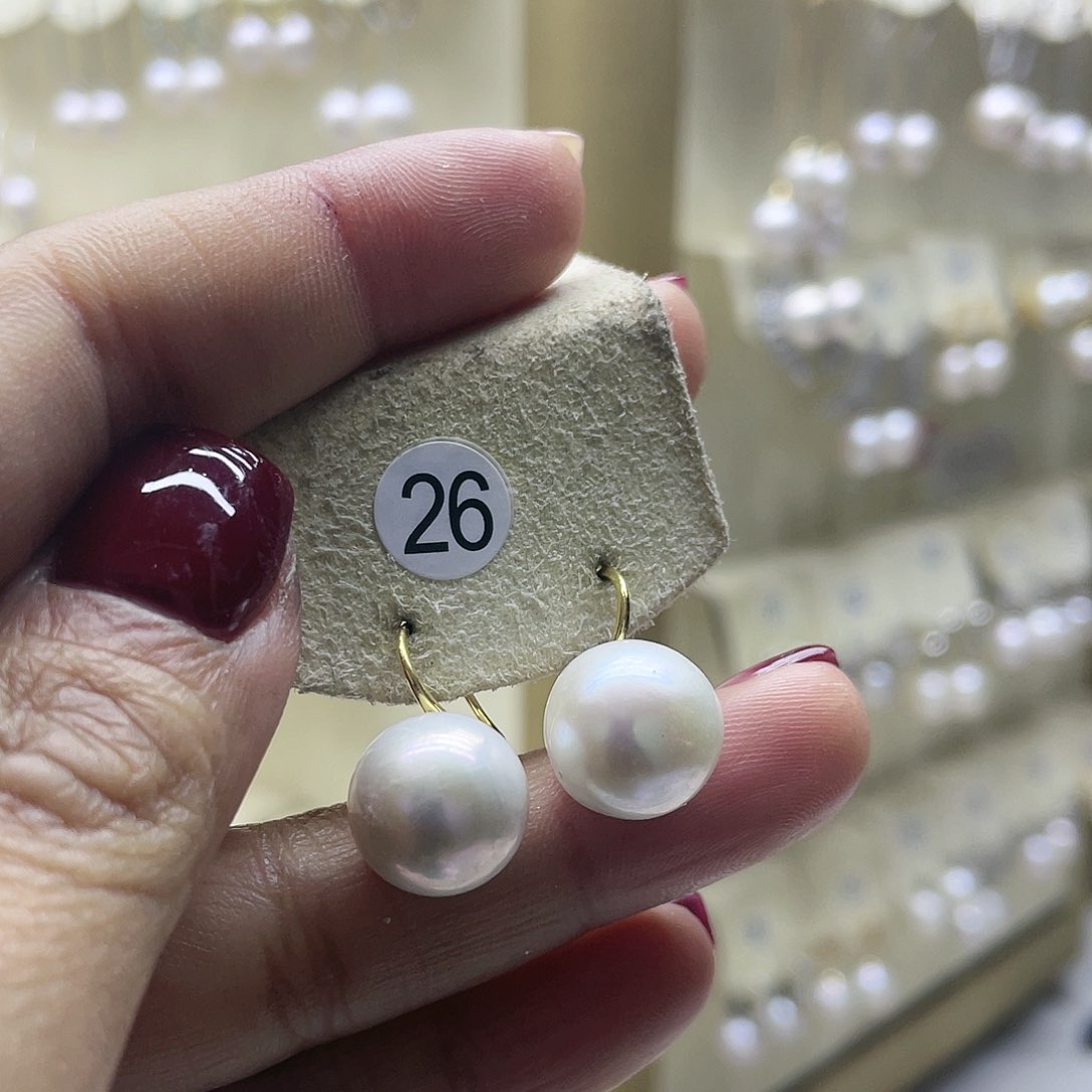 淡水珍珠耳饰银S925镶嵌