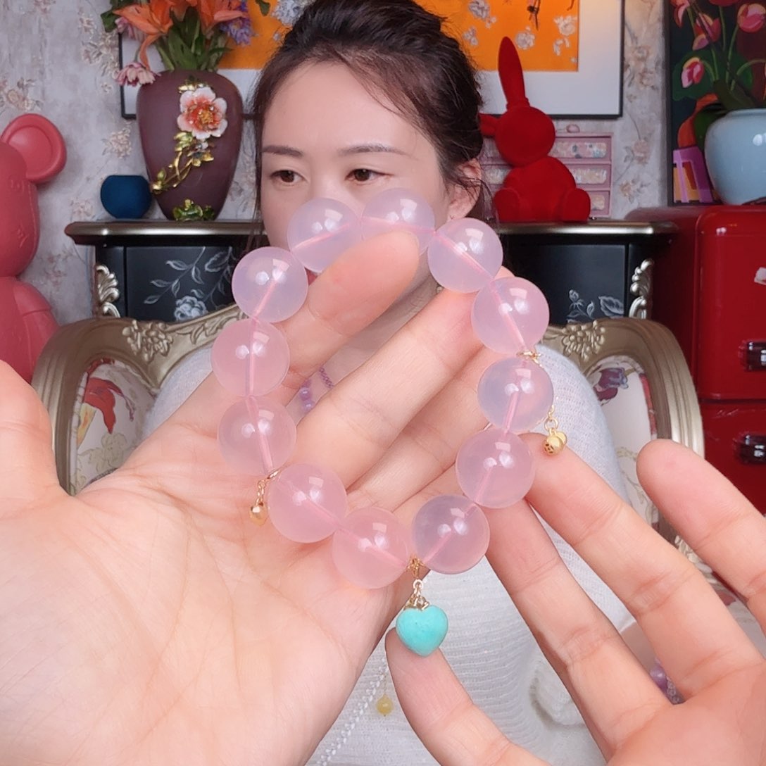 水晶手链18K金镶嵌手串