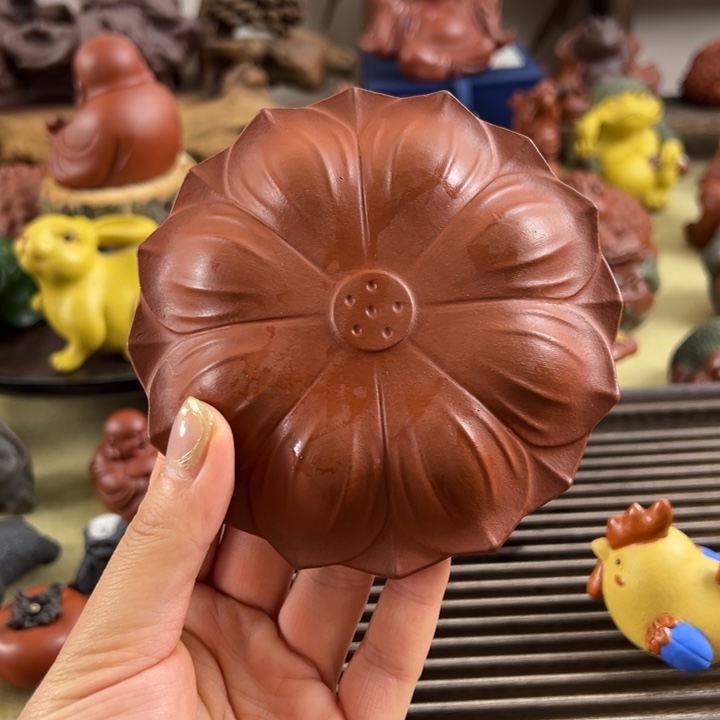 紫砂茶宠紫砂莲花底座