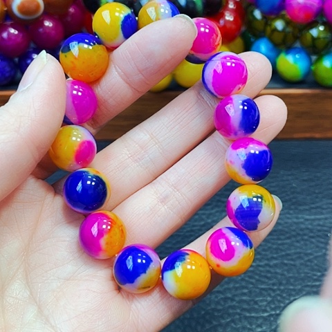 玛瑙/玉髓手链未镶嵌唐三彩14