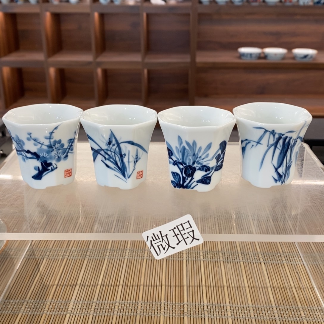 釉下彩老陶泥手工绘制