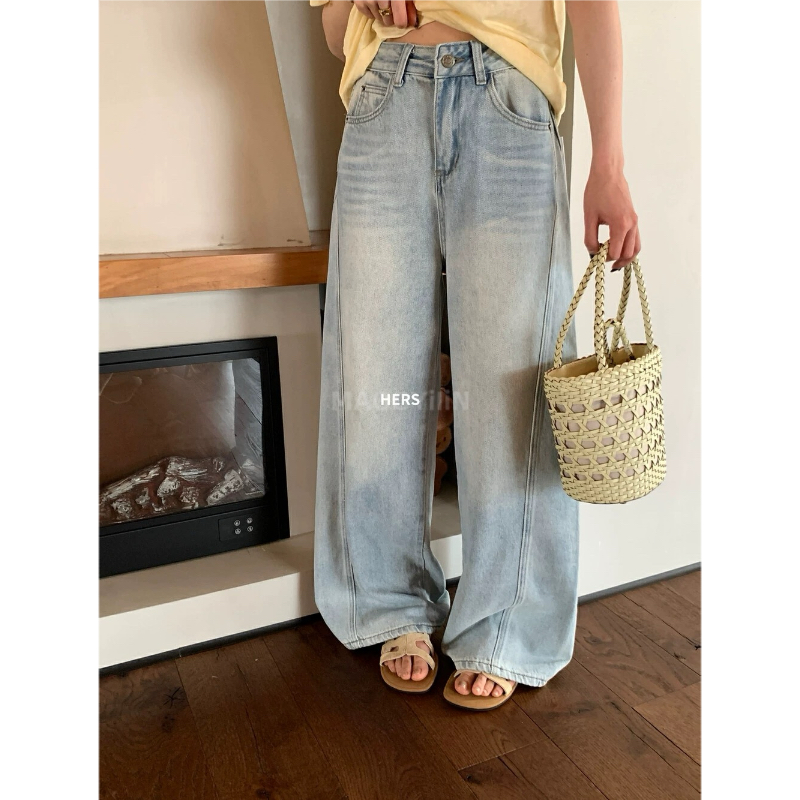 【 清仓款 】高腰薄款阔腿牛仔裤