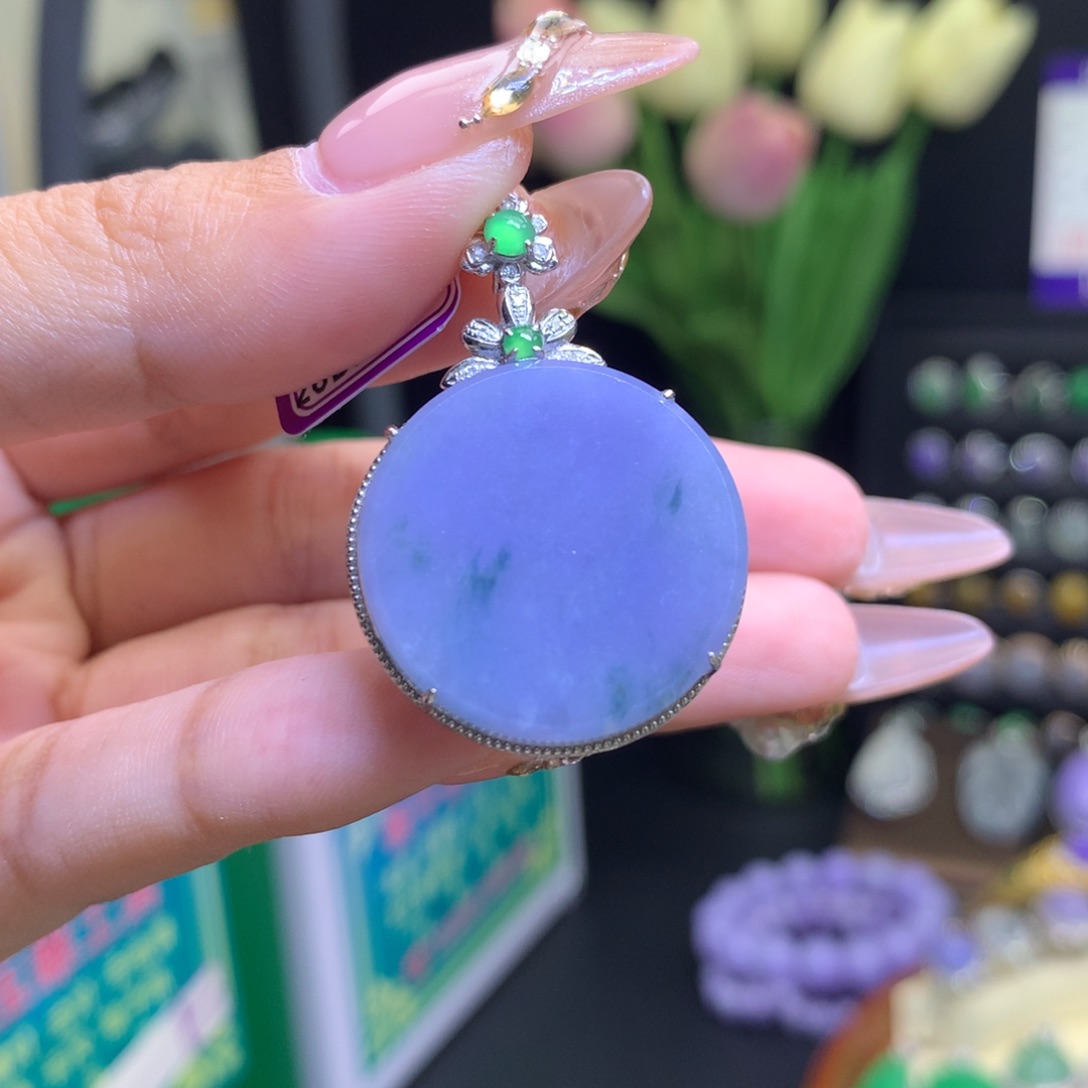 翡翠颈饰18K金镶嵌天然