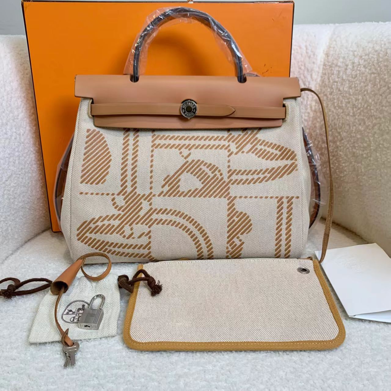 99新 Hermes/爱马仕 壹臻/沙色狂躁的新娘herbag31 z刻30971791