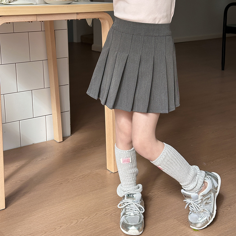 【新品】儿童学院风百褶裙女童秋季韩版裙子洋气垂感半身短裙25F010