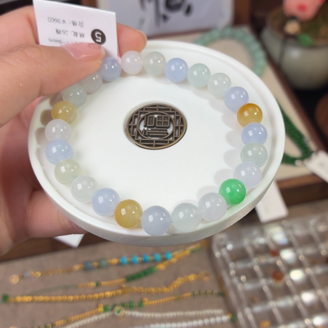 翡翠未镶嵌手链天然缅甸A货多宝翡翠珠串