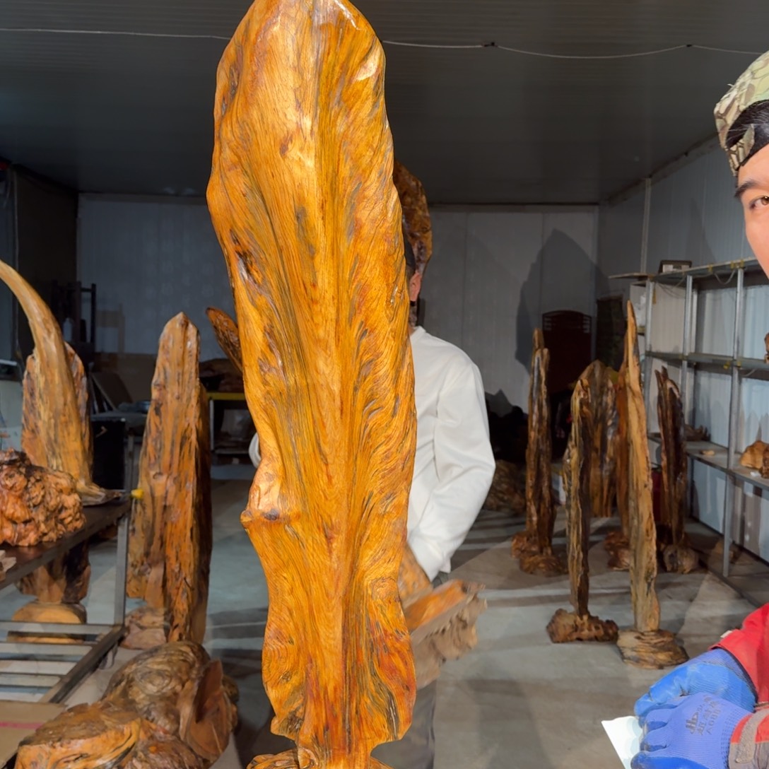 单***蜓木佳友琥珀木摆件57