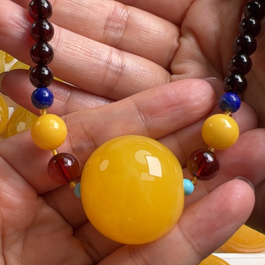 蜜蜡毛衣链未镶嵌无优化