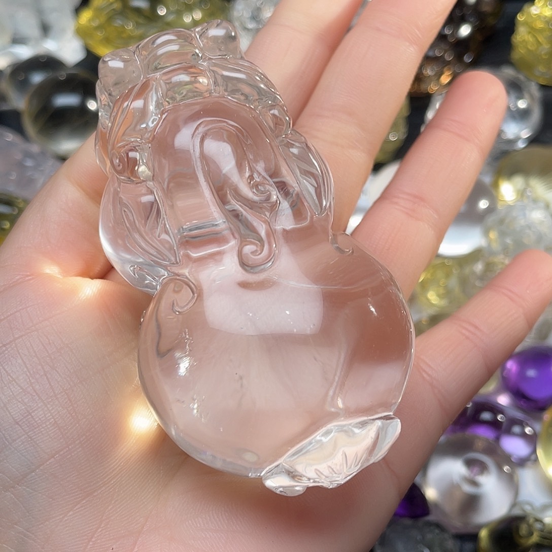 石材天然水晶项链摆件