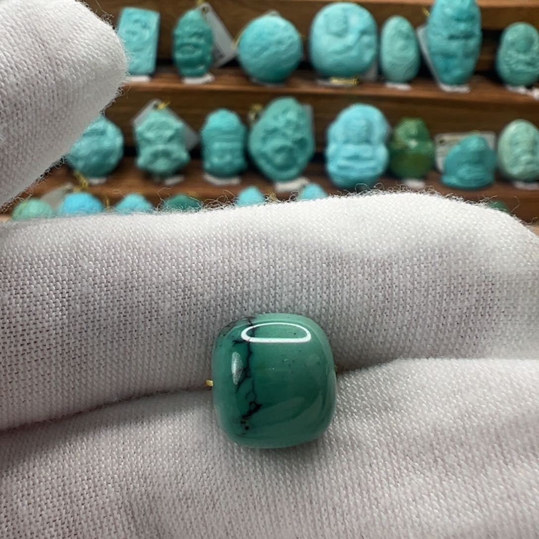 绿松石未镶嵌老型珠10.6mm