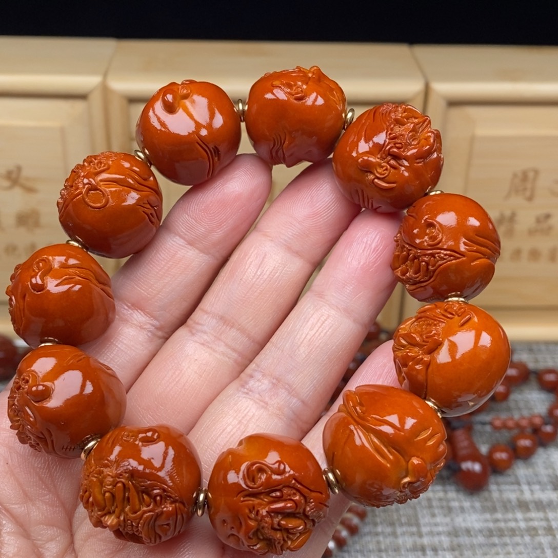 江***客橄榄核吊坠恶僧24