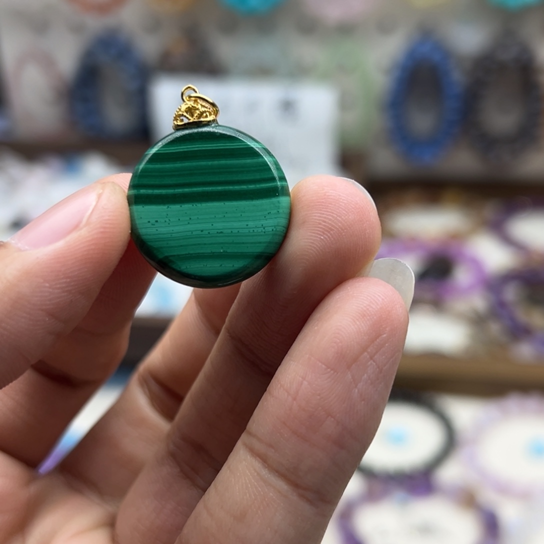 未镶嵌水晶手链孔雀石吊坠