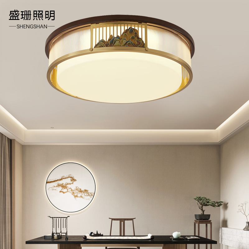 客厅大气新中式吸顶灯卧室灯新中式餐厅客厅灯书房国风房间复古