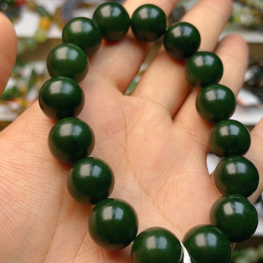 和田玉手串卡12.8未镶嵌