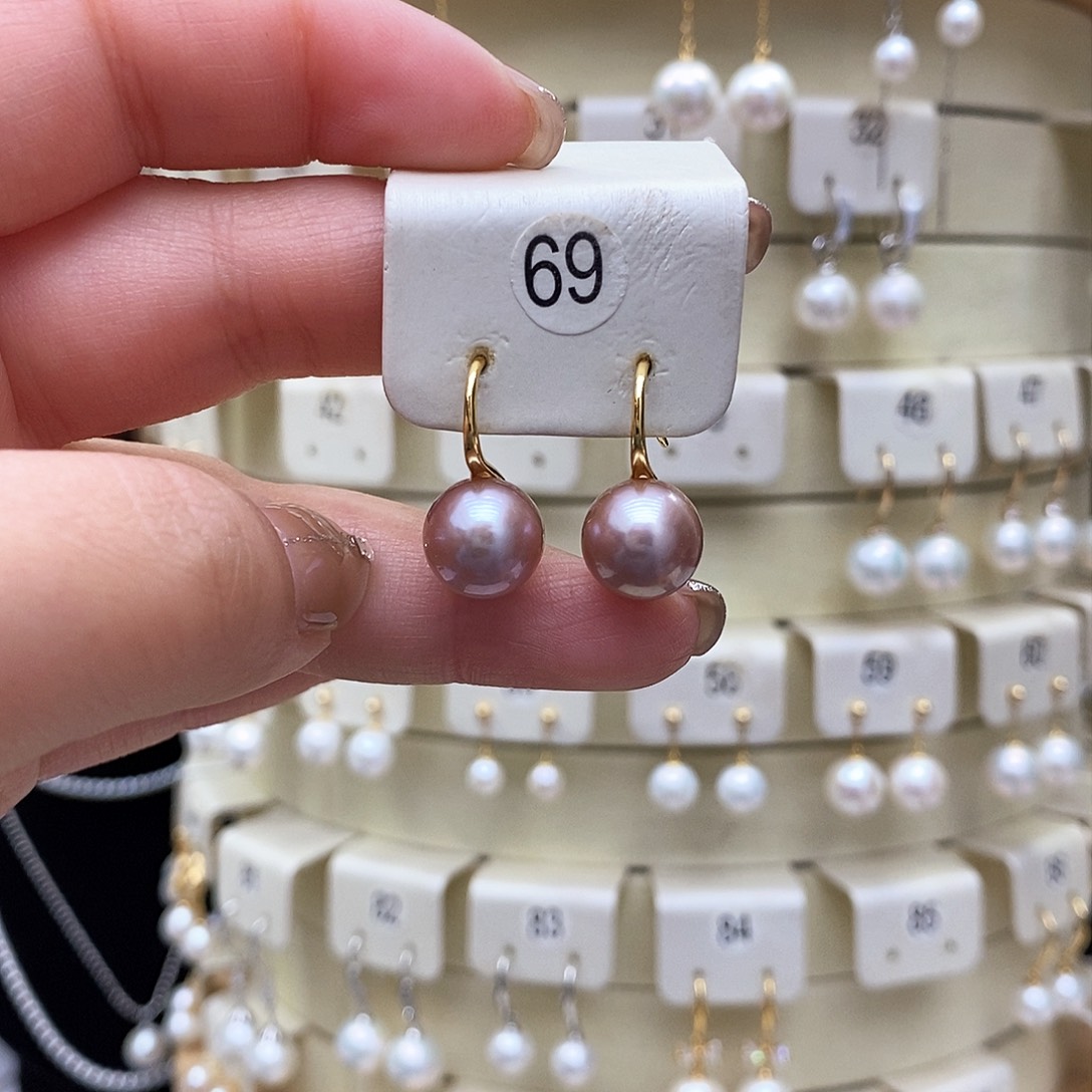 淡水珍珠耳饰银S925镶嵌