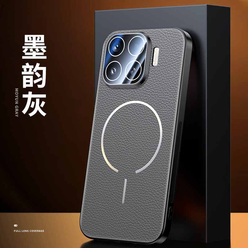 适用小米15手机壳高清镜头膜xiaomi磁吸高级米15pro素皮全包新款
