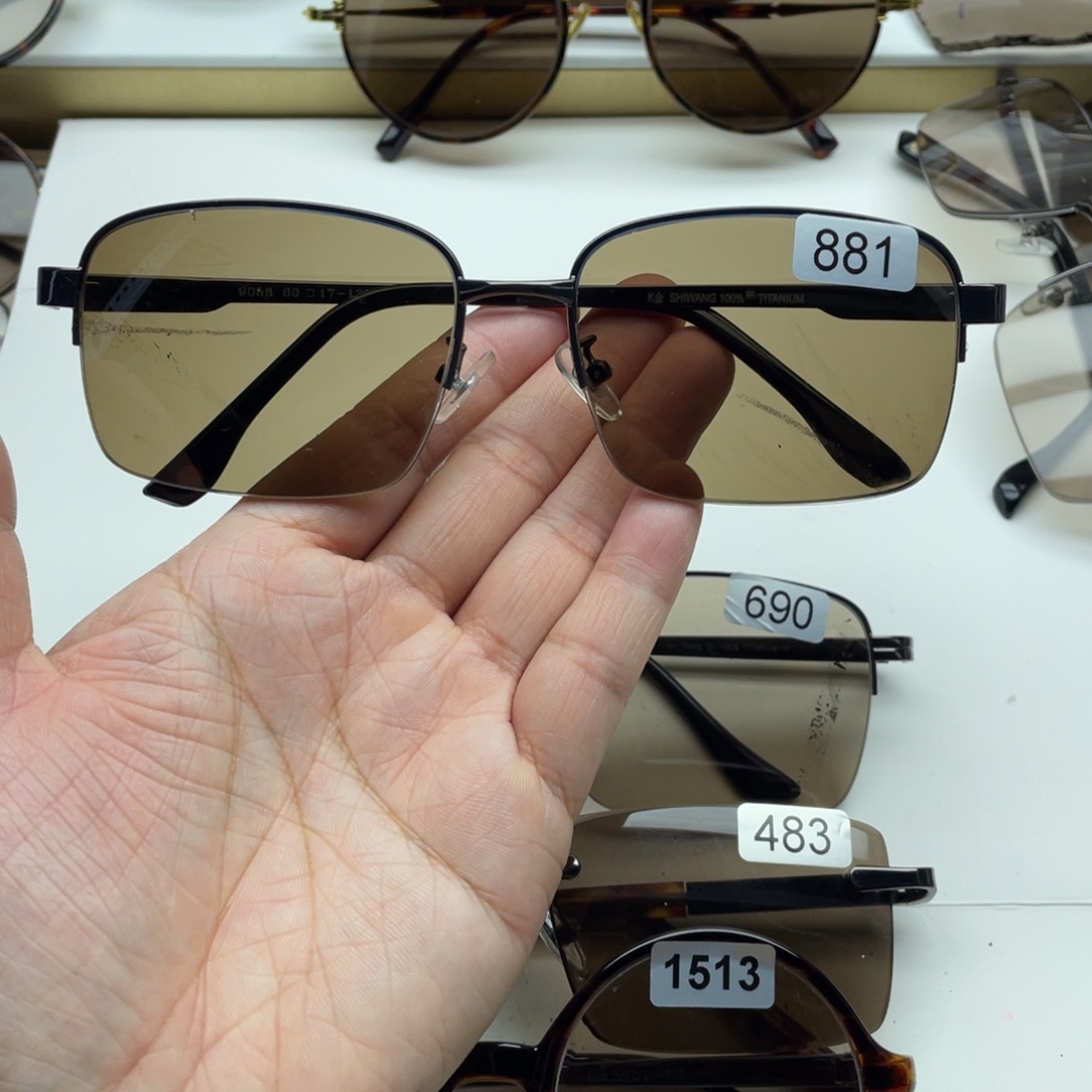 茶水晶半框眼镜 881