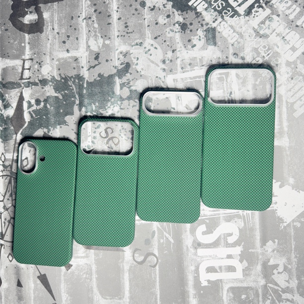 适用苹果17系列王子绿凯夫拉芳纶纤维磁吸超薄手机壳