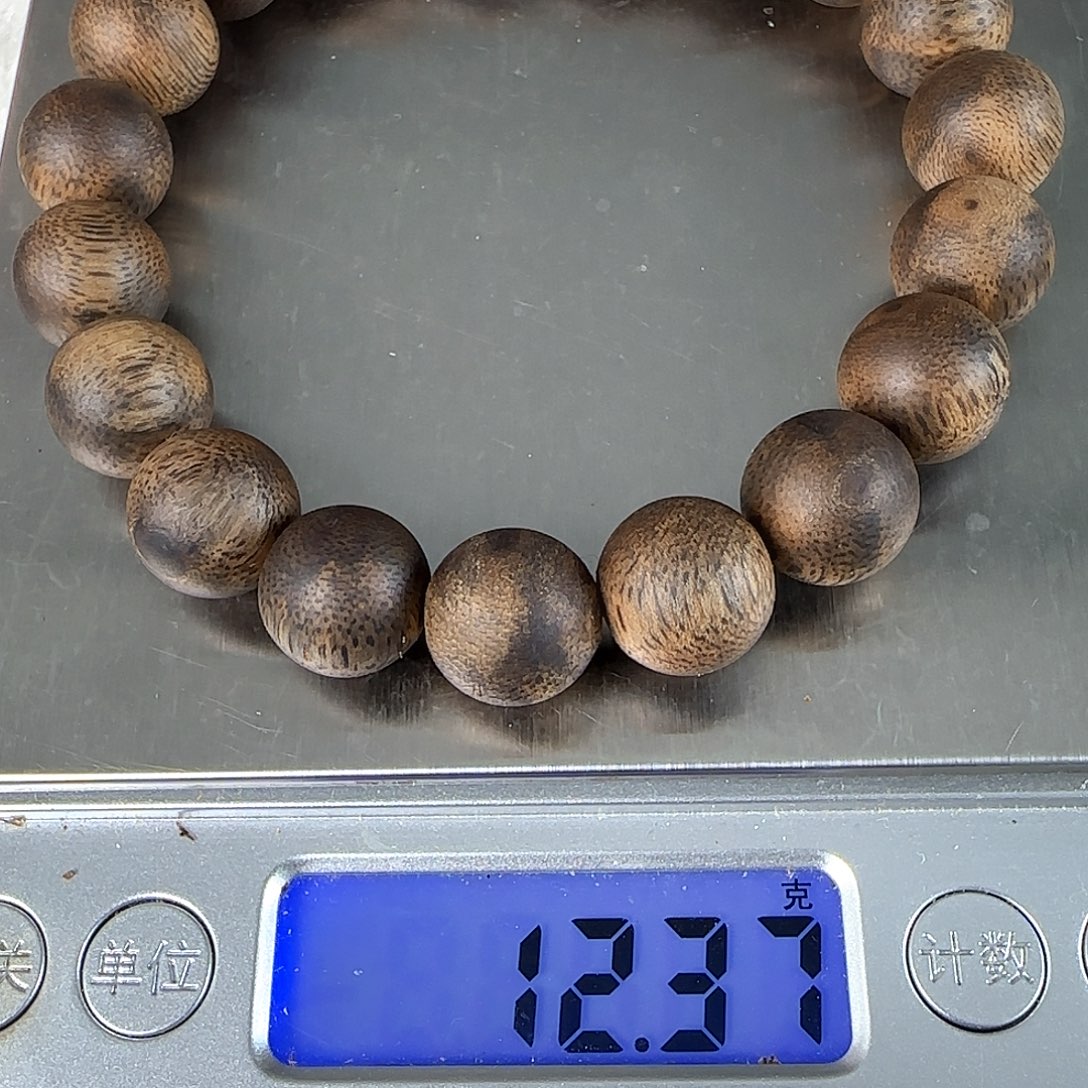 沉香手串金沙叶圆珠1.2规格12克加