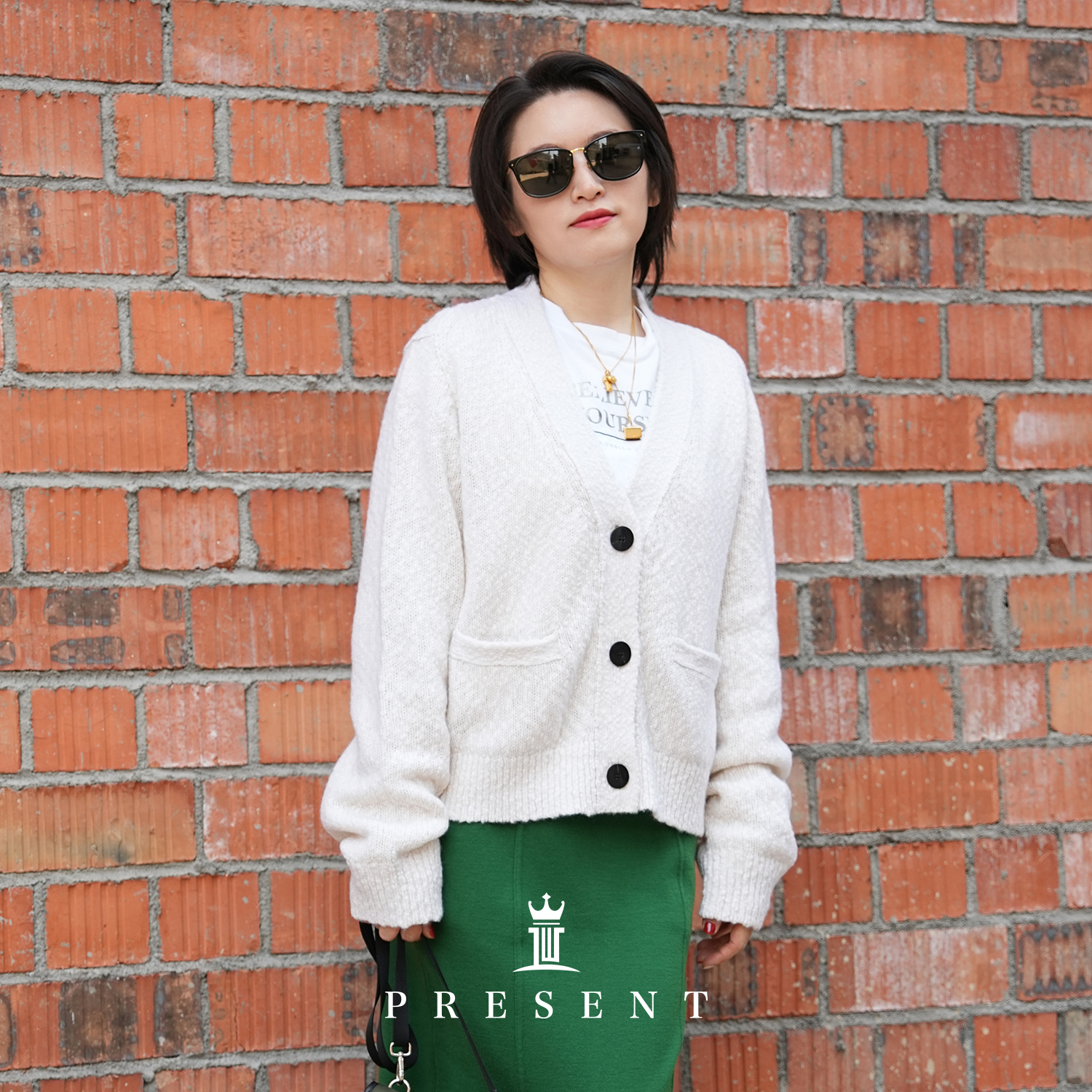 老宝娘家丨J*C匠心山羊绒慵懒风点子纱V领针织开衫小外套25秋款女