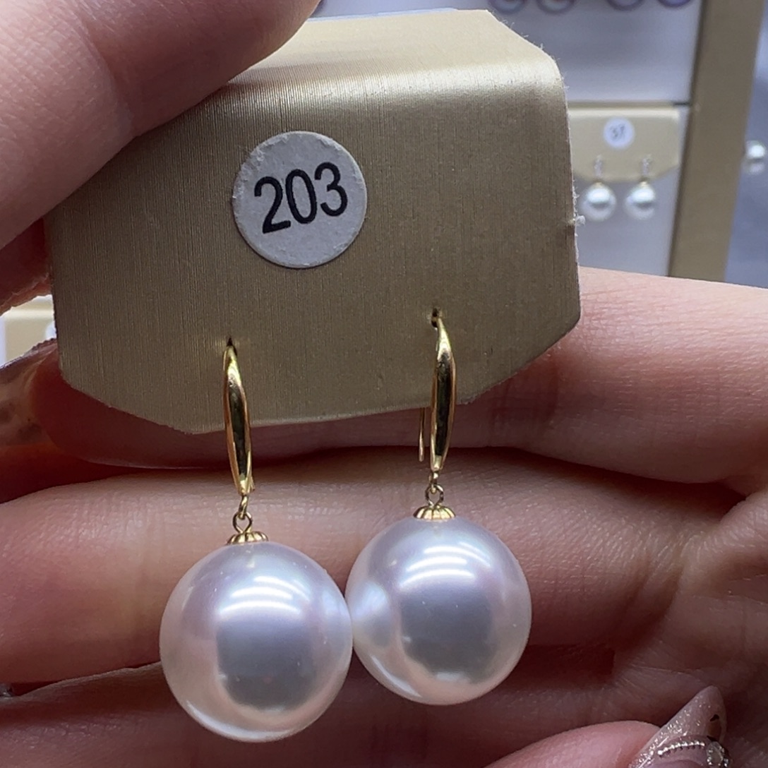 淡水珍珠耳饰18K金镶嵌