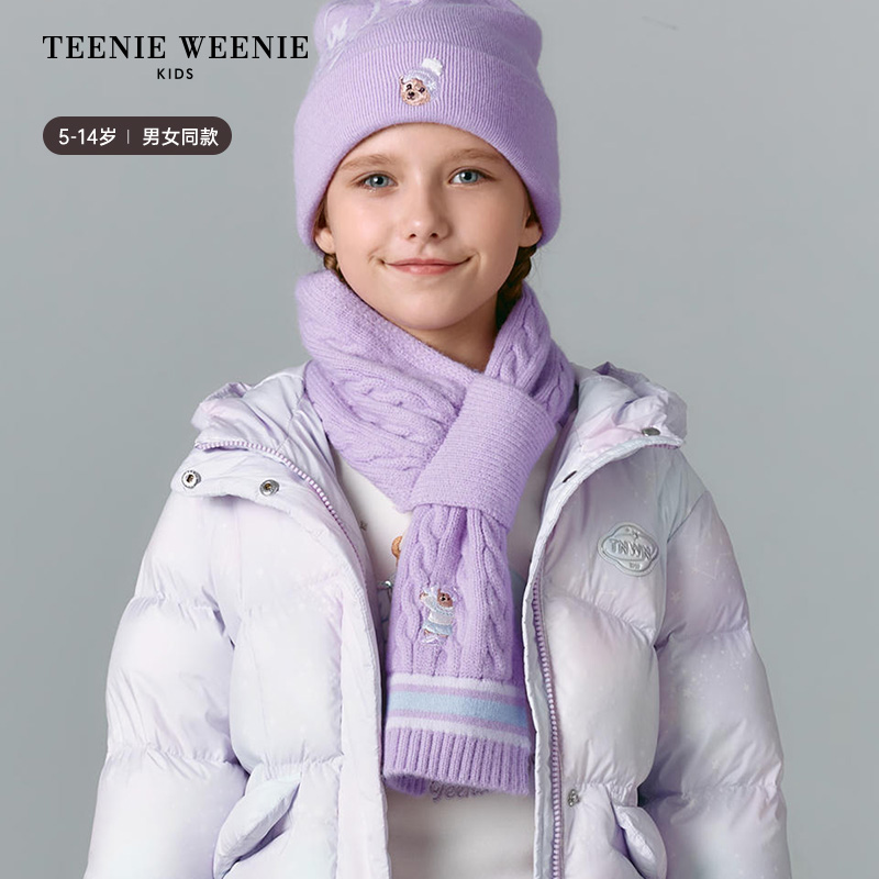 TeenieWeenie Kids小熊童装25年秋冬针织加绒保暖围巾TKAM25FT91A