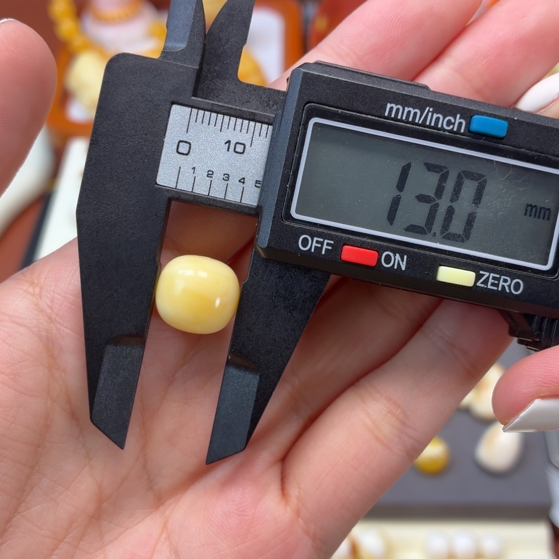 琥珀未镶嵌珠宝奇石焦皮奶酪老型13mm