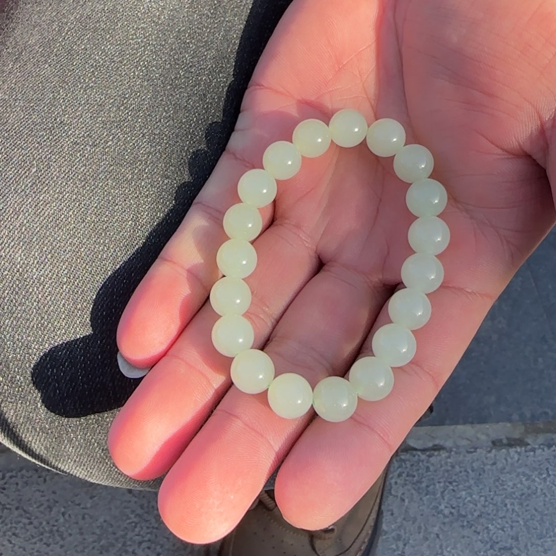 和田玉未镶嵌手链翠晴卡10