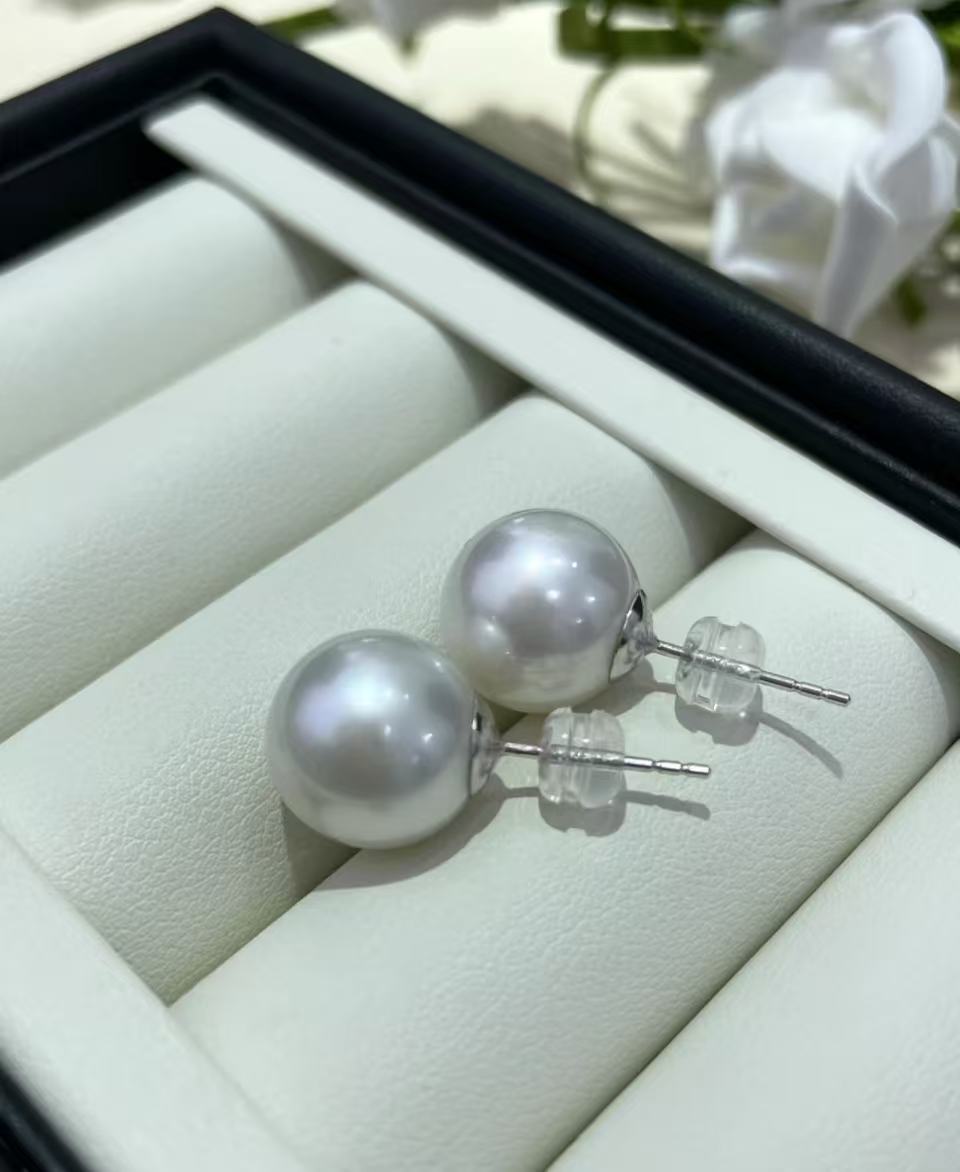 12-13mm正圆 极光 无暇时尚饰品耳钉