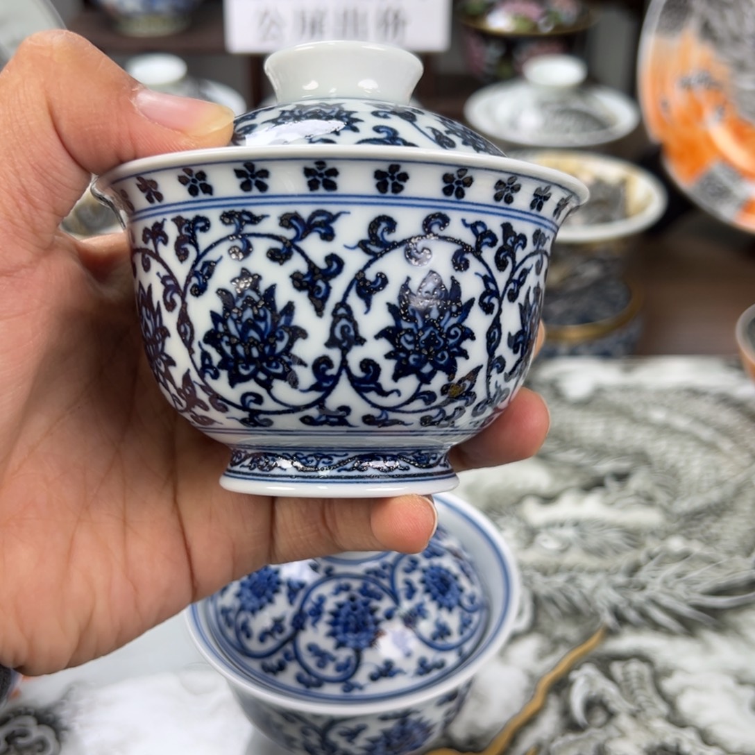 渔***景德镇手工手绘陶瓷