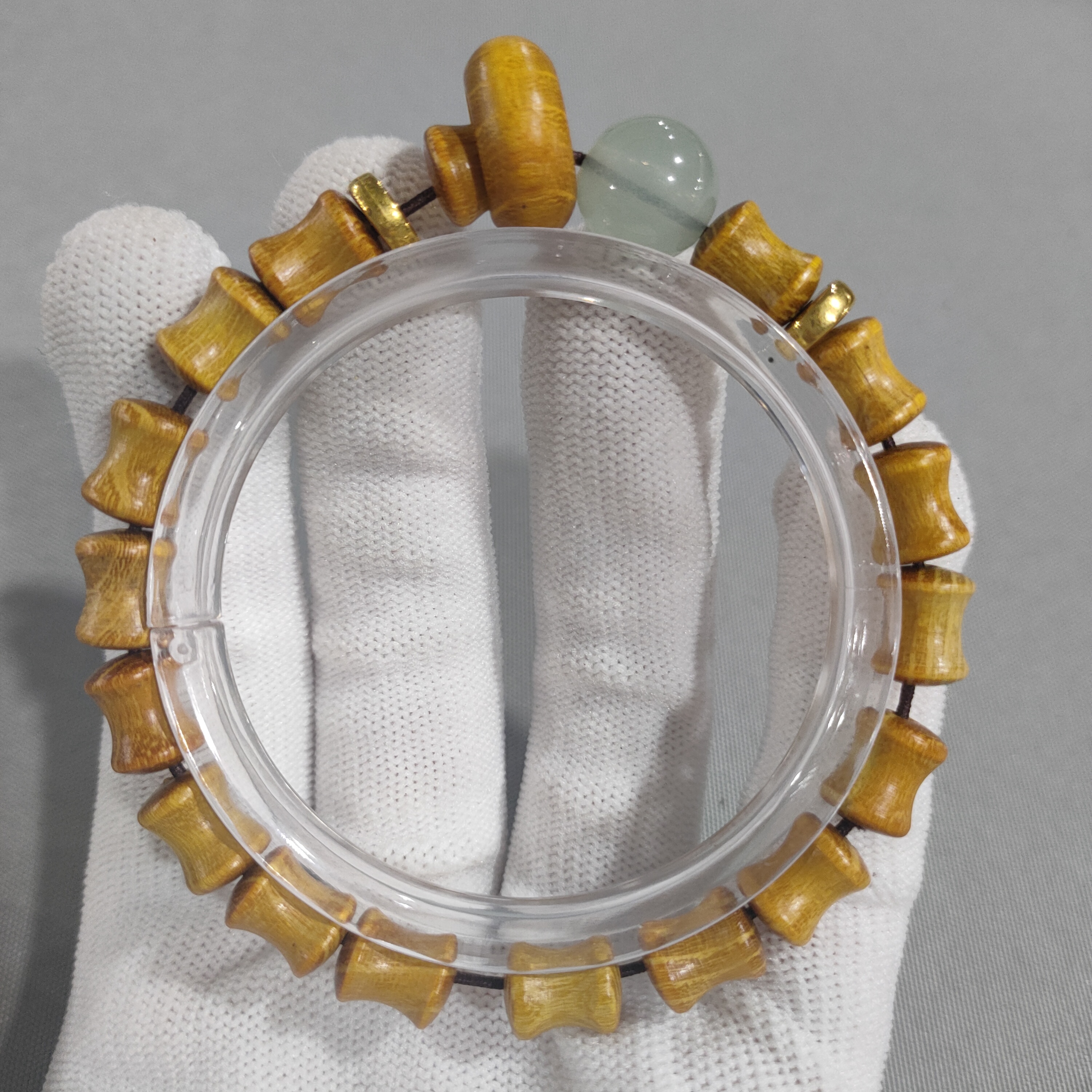 A7黄金檀 竹节带跑环单圈手串