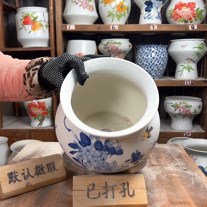 摆件钱袋子兰兰紫藤新款陶瓷陶瓷