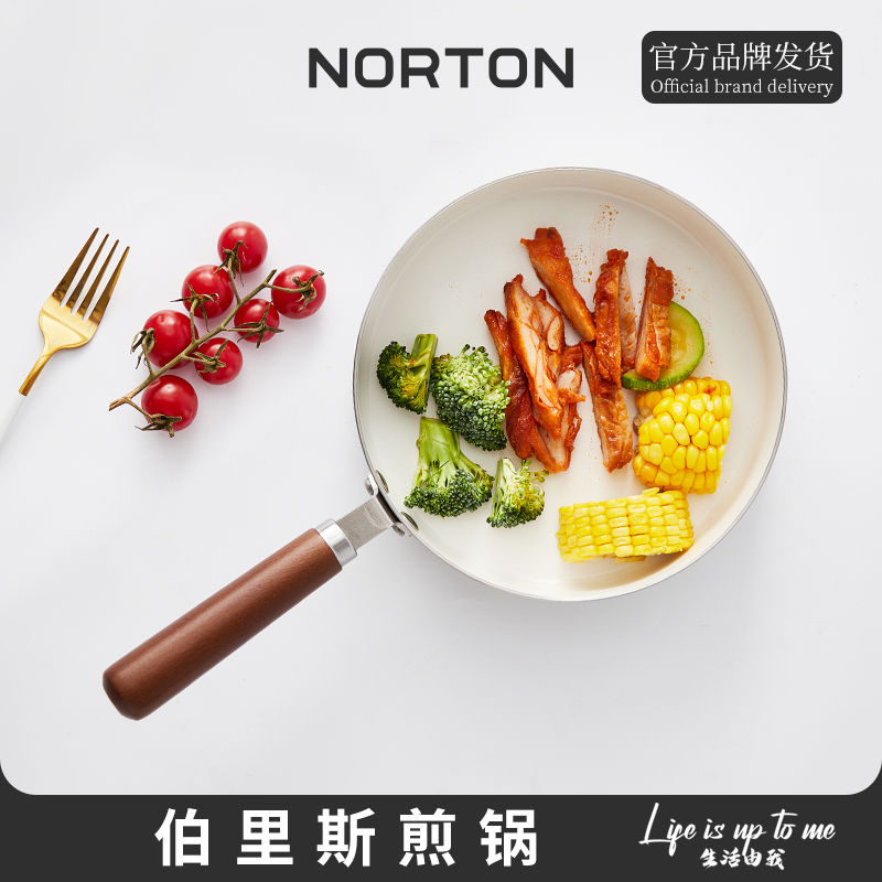 NORTON/诺顿伯里斯三层钢煎锅陶瓷釉面不粘一体成型加高加厚20CM