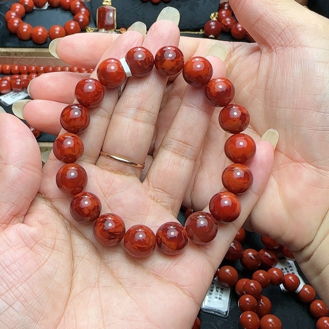 即***灰南红玛瑙未镶嵌手串