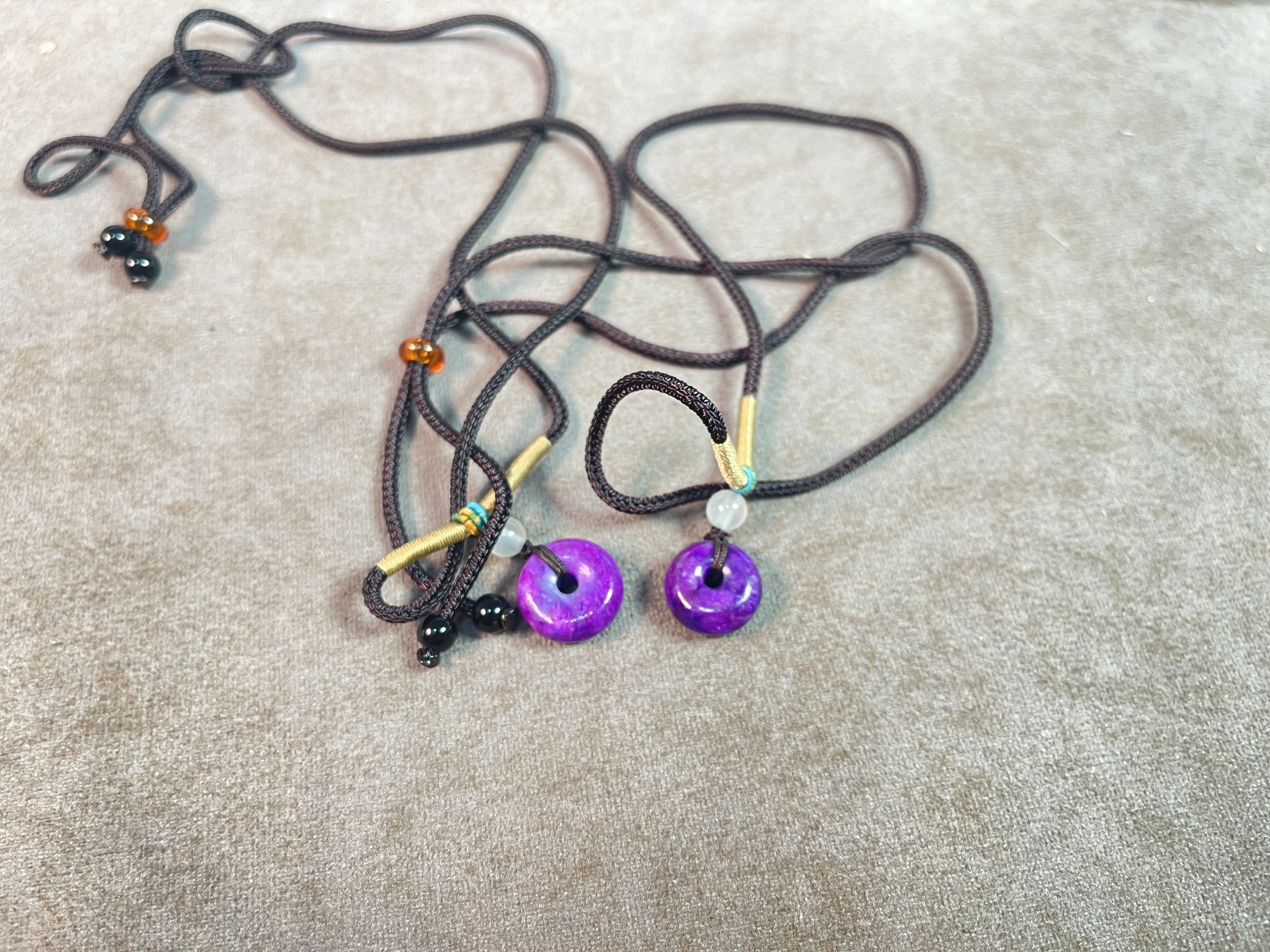 可塘工厂老料紫丝绒平安扣多样性发一个 LL052