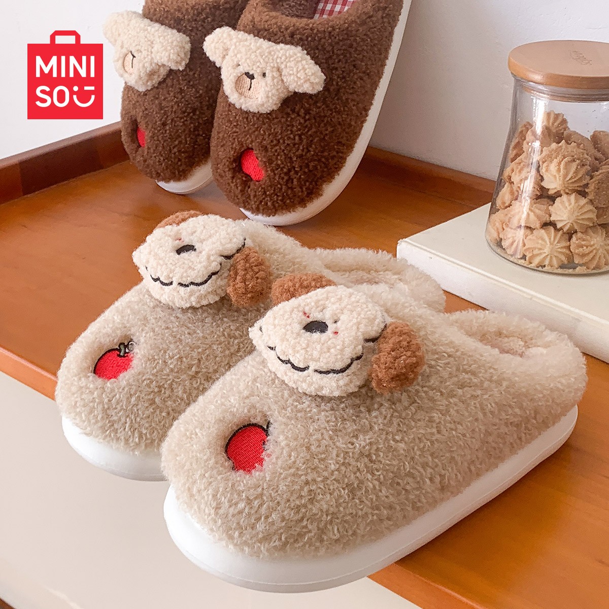 MINISO/名创优品棉拖鞋女款2025新款爆款月子鞋宿舍防滑情侣拖鞋